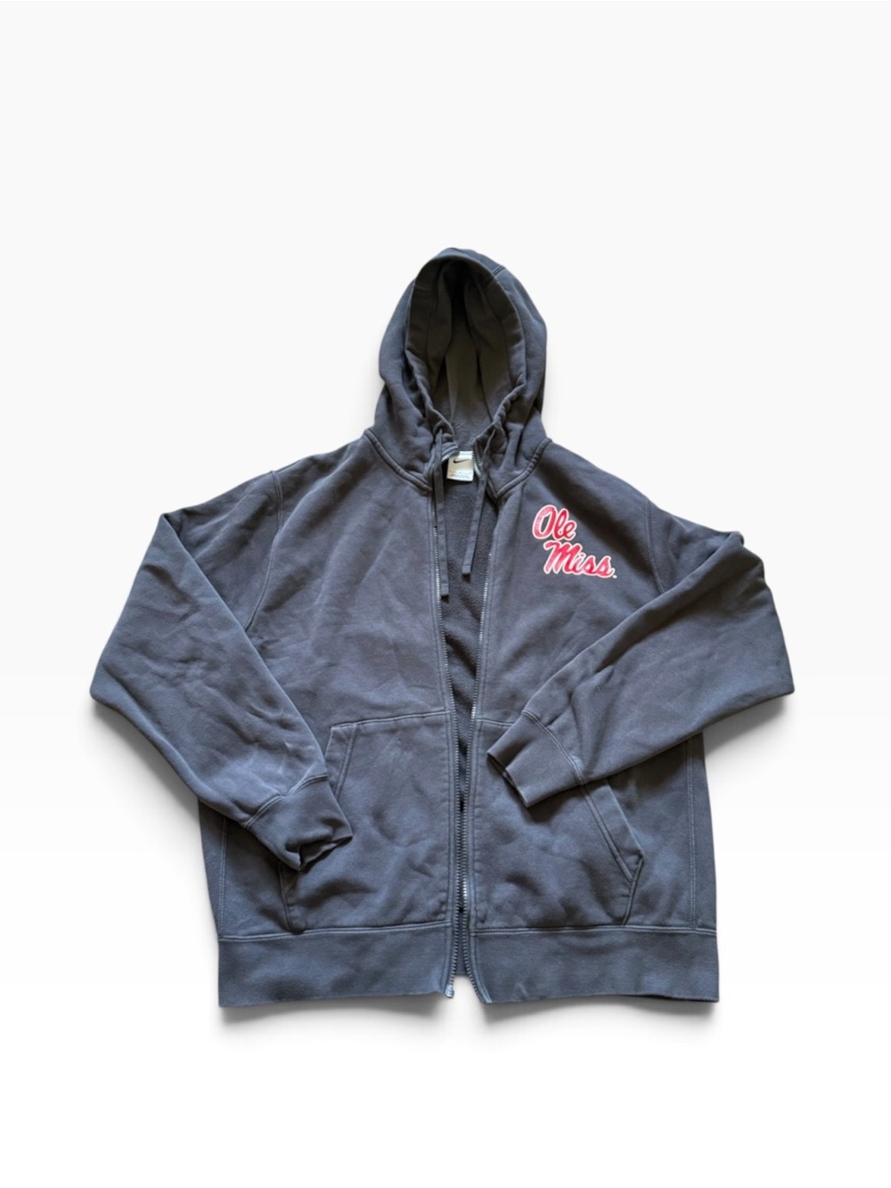 Nike Navy Hooded Zip Jacket with Pink Ole Miss Script
